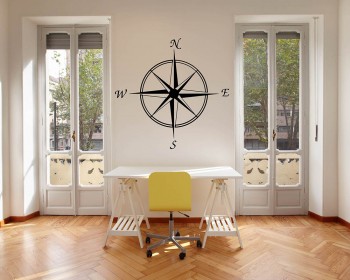 Compass Vinyl Wall Decals Modern Compass Wall Sticker